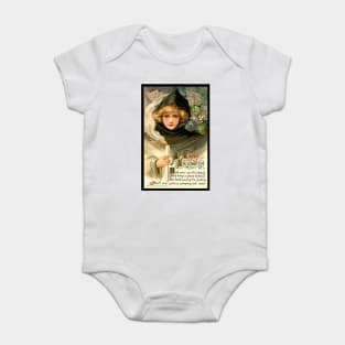 Vintage Girl with Candles Girl and Goblins Baby Bodysuit